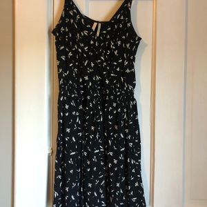 BLACK AND WHITE PRINT TANK TOP DRESS